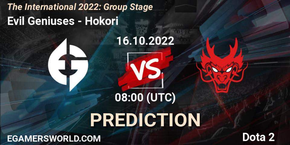 Evil Geniuses - Hokori: Maç tahminleri. 16.10.2022 at 08:48, Dota 2, The International 2022: Group Stage