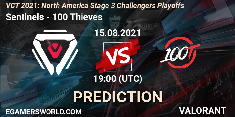 Sentinels - 100 Thieves: Maç tahminleri. 15.08.21, VALORANT, VCT 2021: North America Stage 3 Challengers Playoffs
