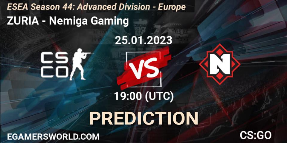 ZURIA - Nemiga Gaming: Maç tahminleri. 05.02.23, CS2 (CS:GO), ESEA Season 44: Advanced Division - Europe