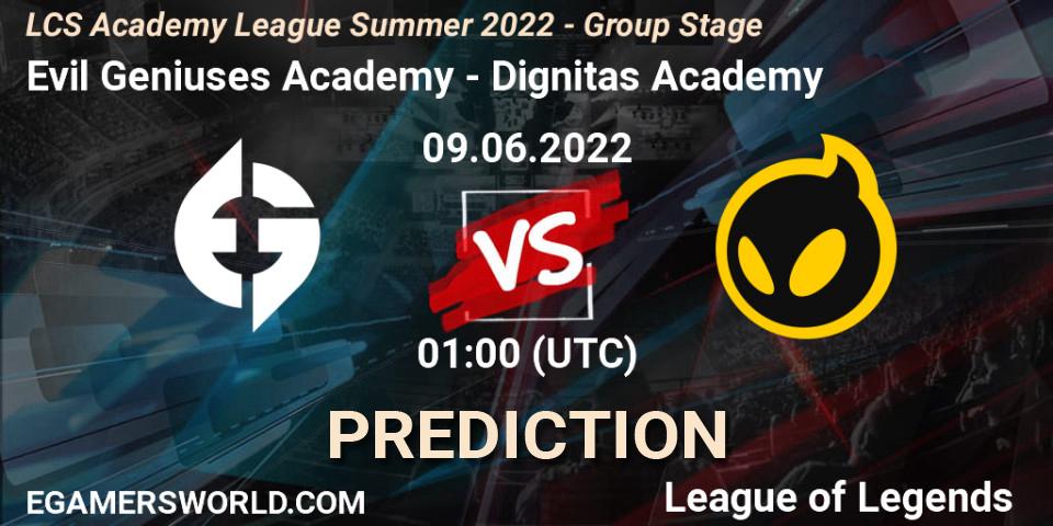 Evil Geniuses Academy - Dignitas Academy: Maç tahminleri. 09.06.22, LoL, LCS Academy League Summer 2022 - Group Stage