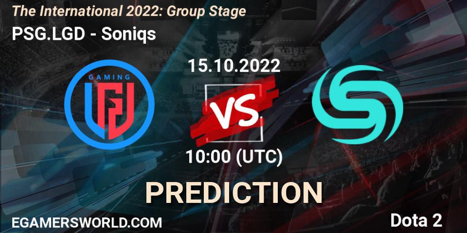 PSG.LGD - Soniqs: Maç tahminleri. 15.10.2022 at 12:51, Dota 2, The International 2022: Group Stage