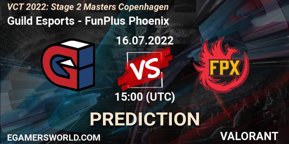 Guild Esports - FunPlus Phoenix: Maç tahminleri. 16.07.2022 at 15:15, VALORANT, VCT 2022: Stage 2 Masters Copenhagen