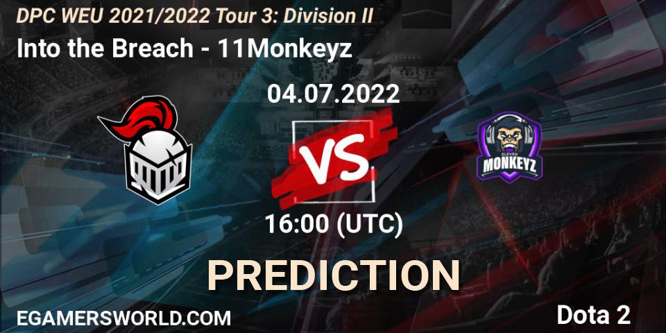 Into the Breach - 11Monkeyz: Maç tahminleri. 04.07.2022 at 15:55, Dota 2, DPC WEU 2021/2022 Tour 3: Division II