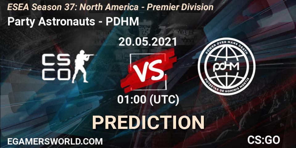 Party Astronauts - PDHM: Maç tahminleri. 20.05.2021 at 01:00, Counter-Strike (CS2), ESEA Season 37: North America - Premier Division