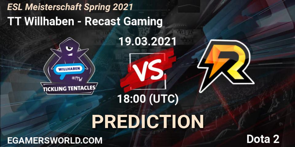 TT Willhaben - Recast Gaming: Maç tahminleri. 19.03.2021 at 18:03, Dota 2, ESL Meisterschaft Spring 2021
