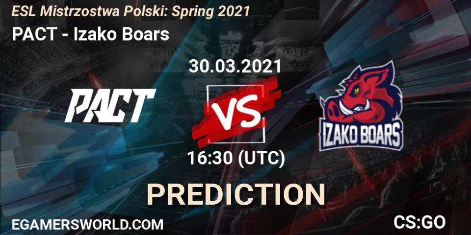 PACT - Izako Boars: Maç tahminleri. 30.03.2021 at 16:30, Counter-Strike (CS2), ESL Mistrzostwa Polski: Spring 2021