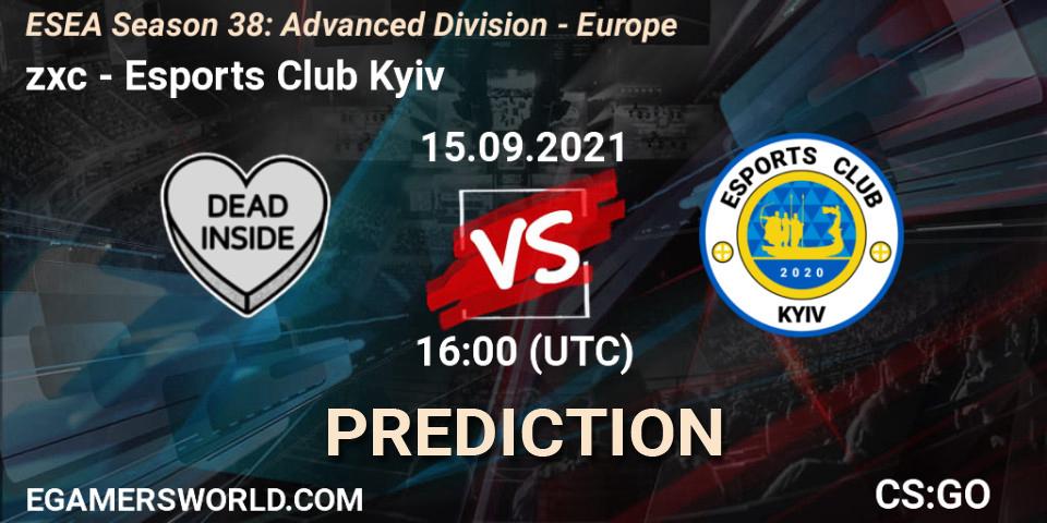 zxc - Esports Club Kyiv: Maç tahminleri. 15.09.2021 at 16:00, Counter-Strike (CS2), ESEA Season 38: Advanced Division - Europe