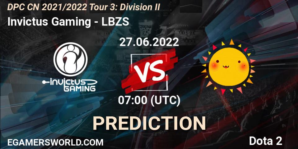 Invictus Gaming - LBZS: Maç tahminleri. 27.06.2022 at 08:00, Dota 2, DPC CN 2021/2022 Tour 3: Division II