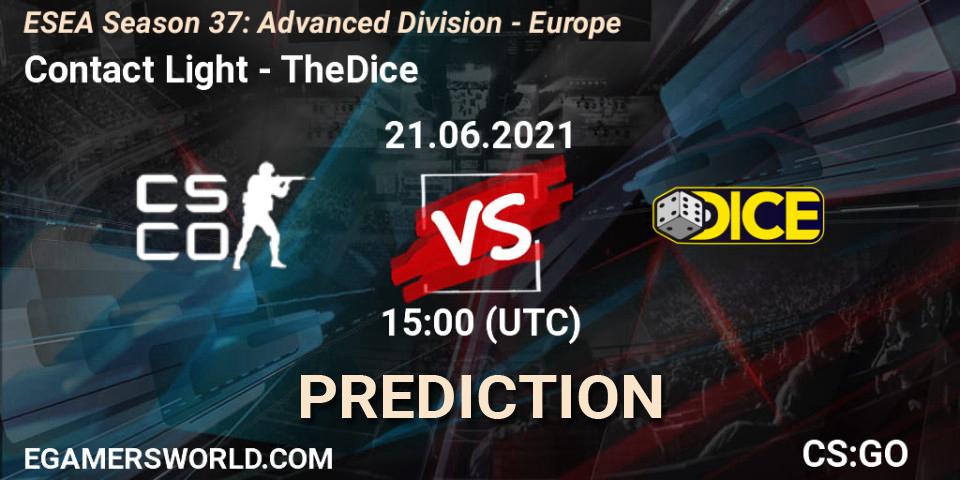 Contact Light - TheDice: Maç tahminleri. 21.06.2021 at 15:00, Counter-Strike (CS2), ESEA Season 37: Advanced Division - Europe