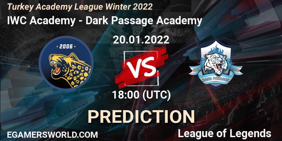 IWC Academy - Dark Passage Academy: Maç tahminleri. 20.01.2022 at 18:00, LoL, Turkey Academy League Winter 2022