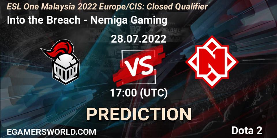 Into the Breach - Nemiga Gaming: Maç tahminleri. 28.07.2022 at 17:01, Dota 2, ESL One Malaysia 2022 Europe/CIS: Closed Qualifier
