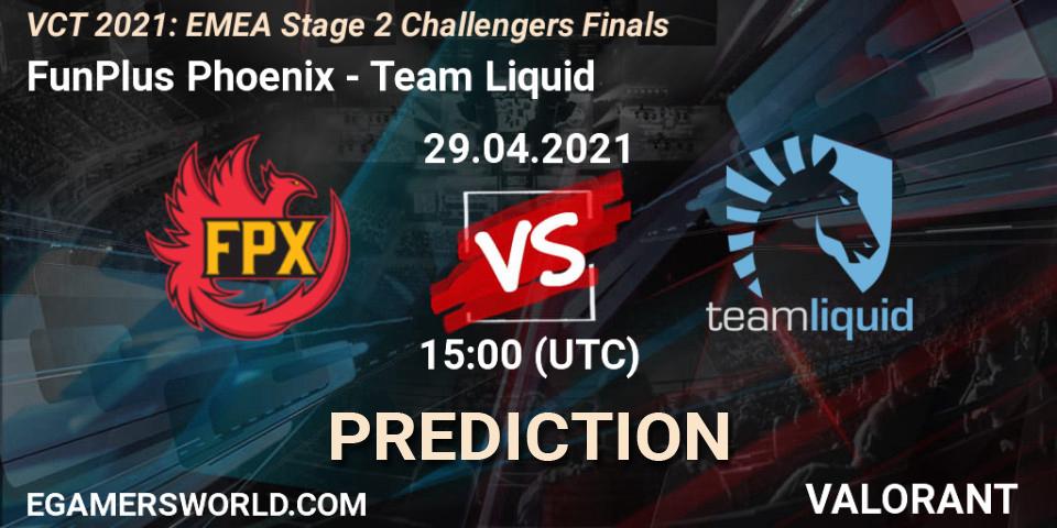 FunPlus Phoenix - Team Liquid: Maç tahminleri. 29.04.2021 at 15:00, VALORANT, VCT 2021: EMEA Stage 2 Challengers Finals