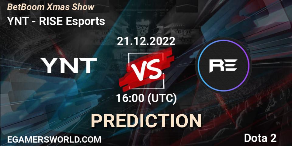 YNT - RISE Esports: Maç tahminleri. 21.12.2022 at 16:37, Dota 2, BetBoom Xmas Show