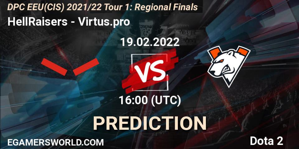 HellRaisers - Virtus.pro: Maç tahminleri. 19.02.2022 at 16:02, Dota 2, DPC EEU(CIS) 2021/22 Tour 1: Regional Finals