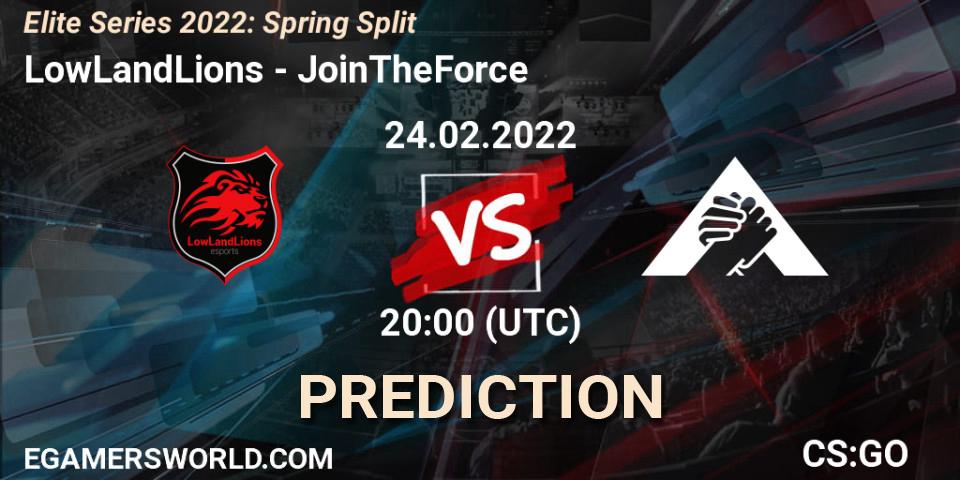 LowLandLions - JoinTheForce: Maç tahminleri. 24.02.2022 at 20:00, Counter-Strike (CS2), Elite Series 2022: Spring Split