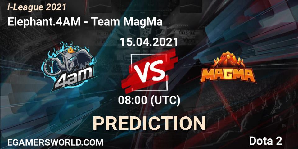 Elephant.4AM - Team MagMa: Maç tahminleri. 15.04.2021 at 08:06, Dota 2, i-League 2021 Season 1
