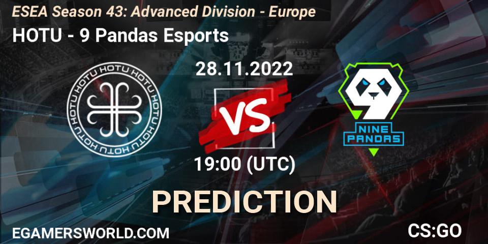 HOTU - 9 Pandas Esports: Maç tahminleri. 28.11.22, CS2 (CS:GO), ESEA Season 43: Advanced Division - Europe