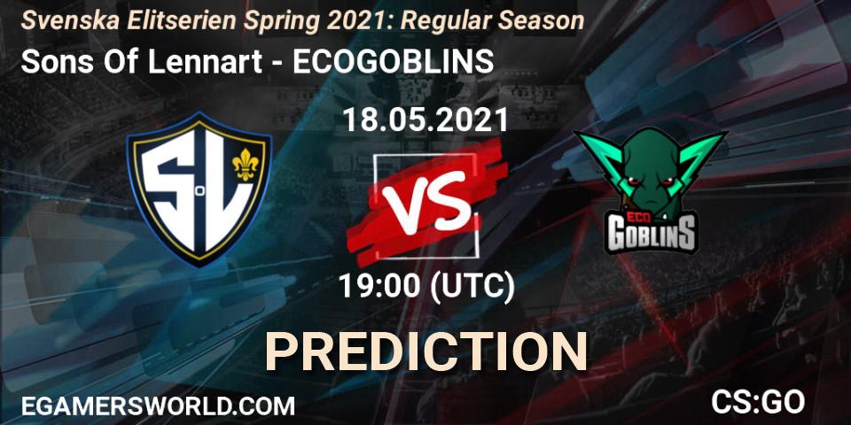 Sons Of Lennart - ECOGOBLINS: Maç tahminleri. 18.05.2021 at 19:00, Counter-Strike (CS2), Svenska Elitserien Spring 2021: Regular Season