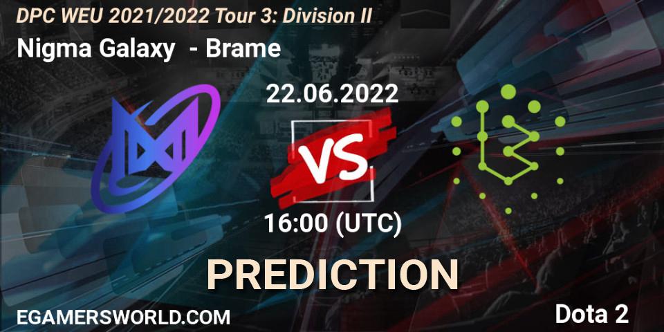 Nigma Galaxy - Brame: Maç tahminleri. 22.06.2022 at 15:56, Dota 2, DPC WEU 2021/2022 Tour 3: Division II