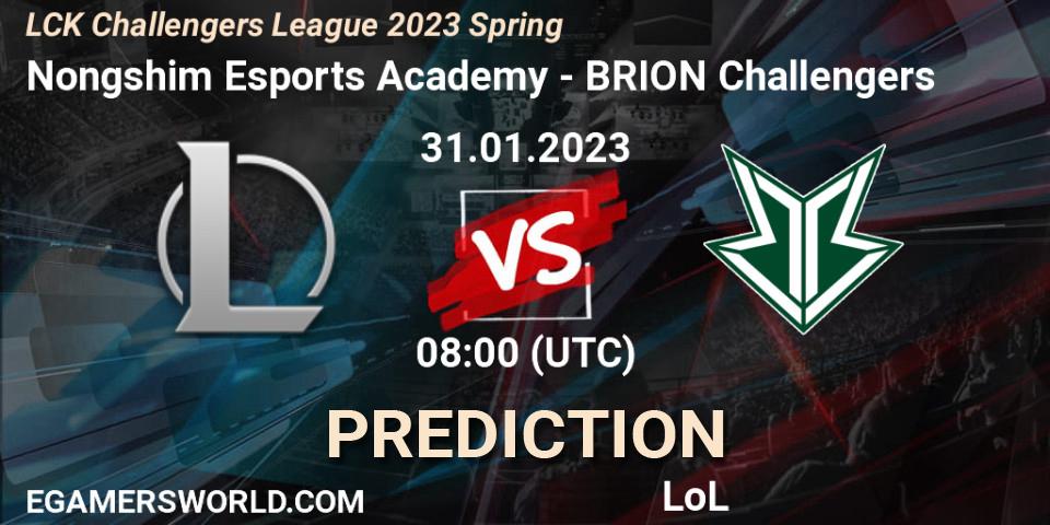 Nongshim Esports Academy - Brion Esports Challengers: Maç tahminleri. 31.01.23, LoL, LCK Challengers League 2023 Spring