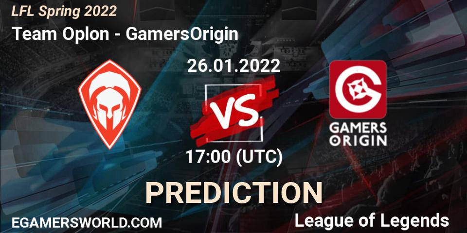 Team Oplon - GamersOrigin: Maç tahminleri. 26.01.2022 at 17:00, LoL, LFL Spring 2022