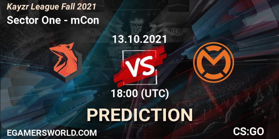 Sector One - mCon: Maç tahminleri. 13.10.2021 at 18:00, Counter-Strike (CS2), Kayzr League Fall 2021