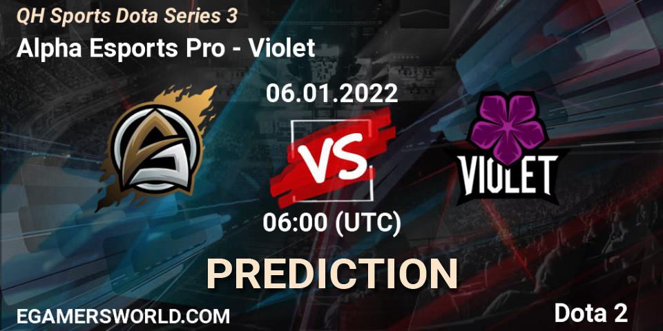 Alpha Esports Pro - Violet: Maç tahminleri. 06.01.2022 at 06:26, Dota 2, QH Sports Dota Series 3