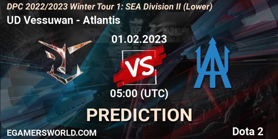 UD Vessuwan - Atlantis: Maç tahminleri. 01.02.23, Dota 2, DPC 2022/2023 Winter Tour 1: SEA Division II (Lower)