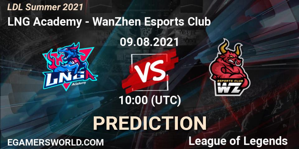 LNG Academy - WanZhen Esports Club: Maç tahminleri. 09.08.2021 at 10:10, LoL, LDL Summer 2021