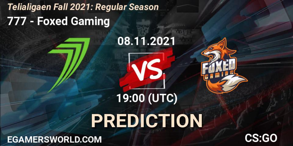 777 - Foxed Gaming: Maç tahminleri. 08.11.2021 at 19:00, Counter-Strike (CS2), Telialigaen Fall 2021: Regular Season