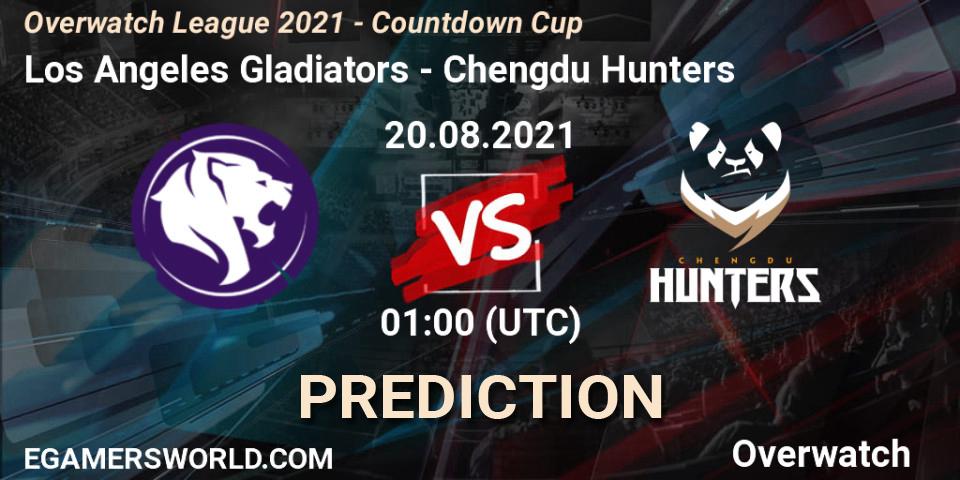 Los Angeles Gladiators - Chengdu Hunters: Maç tahminleri. 20.08.2021 at 02:30, Overwatch, Overwatch League 2021 - Countdown Cup