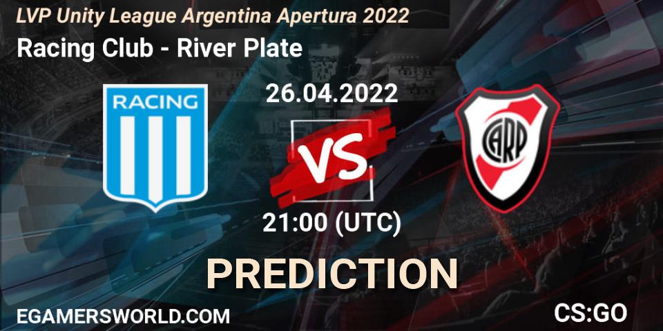 Racing Club - River Plate: Maç tahminleri. 26.04.2022 at 21:00, Counter-Strike (CS2), LVP Unity League Argentina Apertura 2022