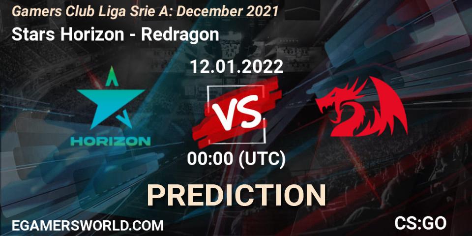 Stars Horizon - Redragon: Maç tahminleri. 12.01.2022 at 00:00, Counter-Strike (CS2), Gamers Club Liga Série A: December 2021