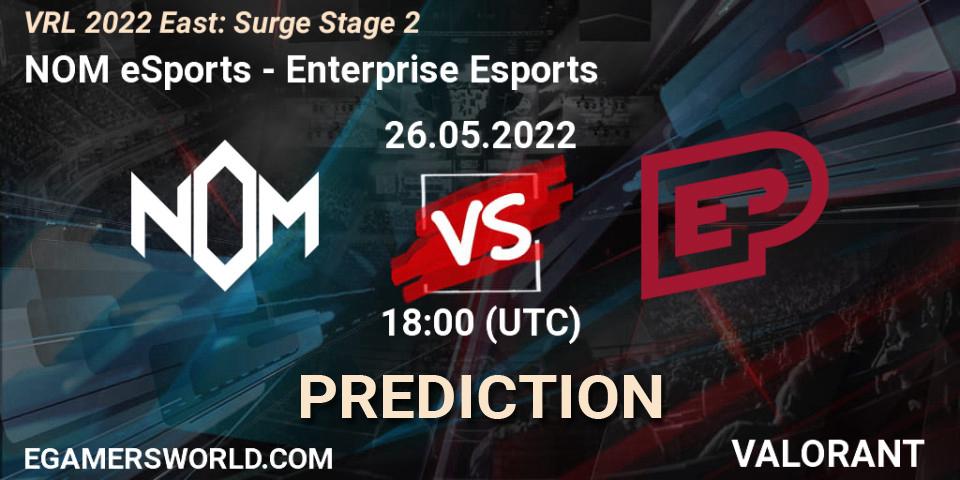 NOM eSports - Enterprise Esports: Maç tahminleri. 26.05.2022 at 18:25, VALORANT, VRL 2022 East: Surge Stage 2