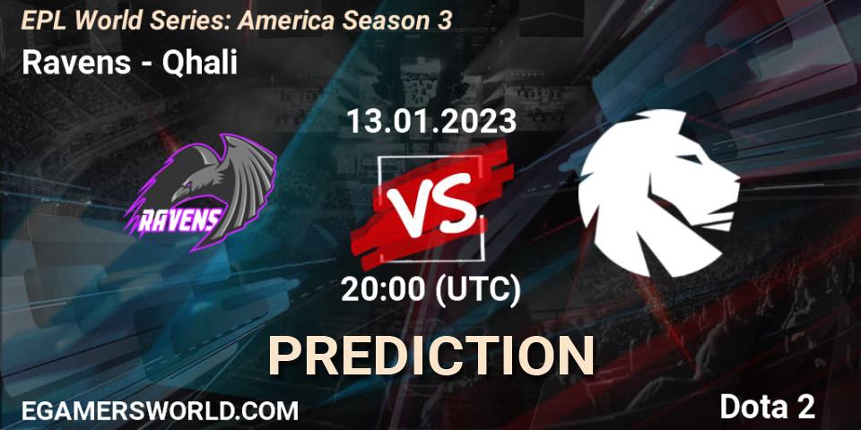 Ravens - Qhali: Maç tahminleri. 13.01.23, Dota 2, EPL World Series: America Season 3