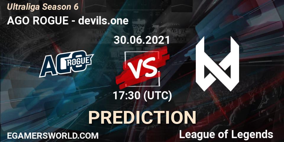 AGO ROGUE - devils.one: Maç tahminleri. 30.06.2021 at 17:30, LoL, Ultraliga Season 6