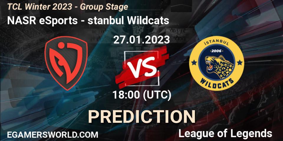 NASR eSports - İstanbul Wildcats: Maç tahminleri. 27.01.2023 at 18:00, LoL, TCL Winter 2023 - Group Stage