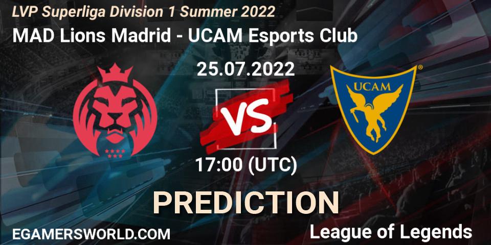 MAD Lions Madrid - UCAM Esports Club: Maç tahminleri. 25.07.22, LoL, LVP Superliga Division 1 Summer 2022