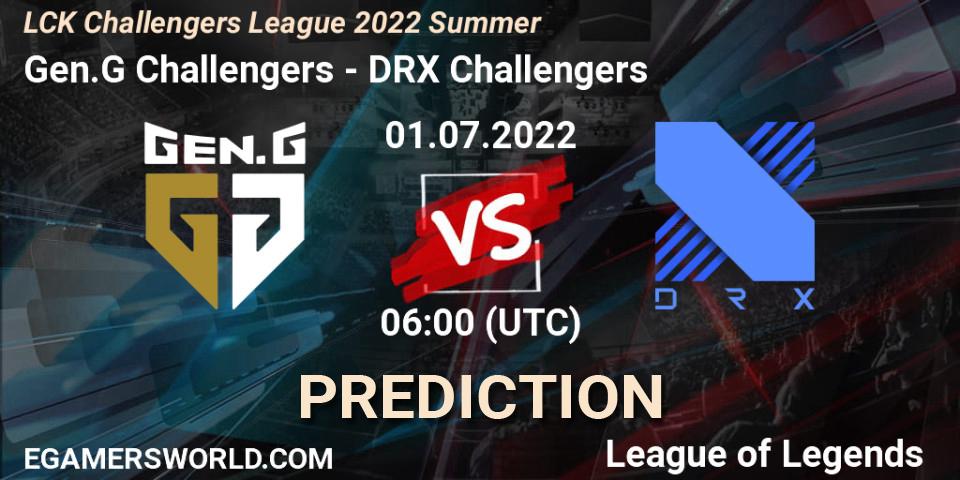 Gen.G Challengers - DRX Challengers: Maç tahminleri. 01.07.2022 at 06:00, LoL, LCK Challengers League 2022 Summer