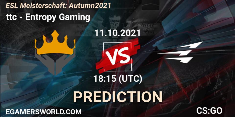 ttc - Entropy Gaming: Maç tahminleri. 11.10.2021 at 18:15, Counter-Strike (CS2), ESL Meisterschaft: Autumn 2021