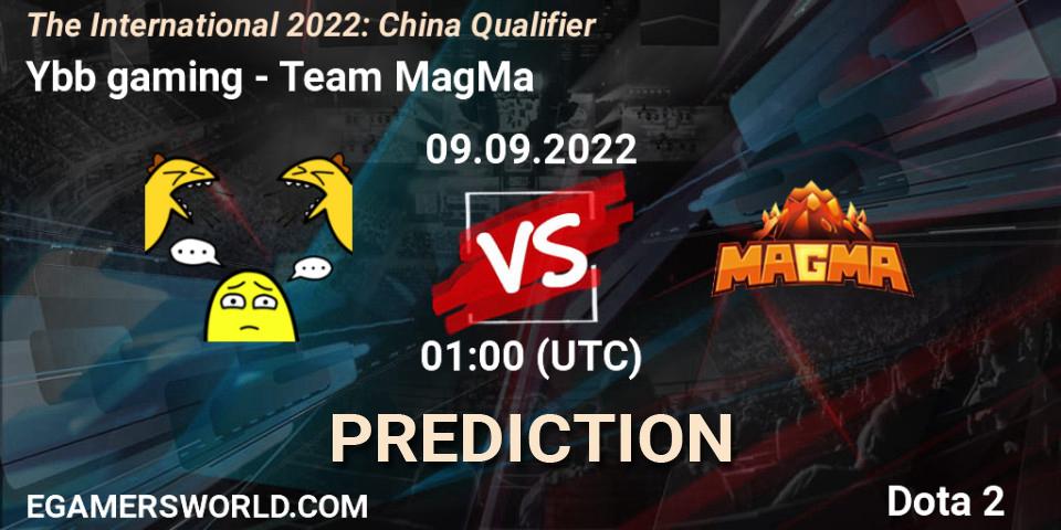 Ybb gaming - Team MagMa: Maç tahminleri. 09.09.2022 at 01:10, Dota 2, The International 2022: China Qualifier