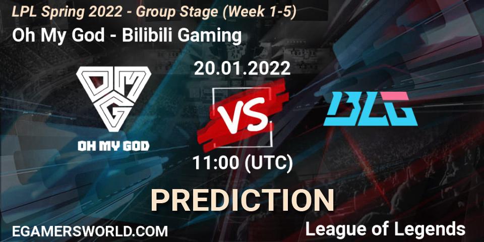 Oh My God - Bilibili Gaming: Maç tahminleri. 20.01.2022 at 12:00, LoL, LPL Spring 2022 - Group Stage (Week 1-5)