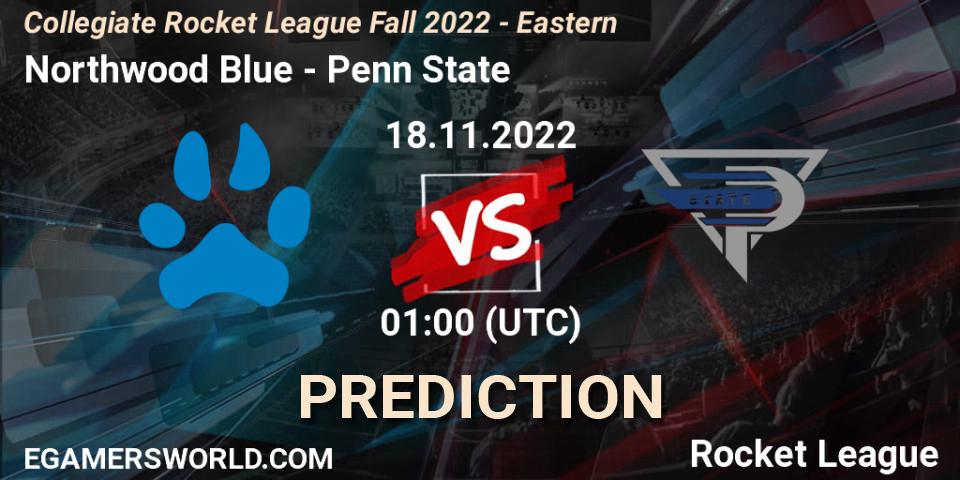 Northwood Blue - Penn State: Maç tahminleri. 18.11.2022 at 02:00, Rocket League, Collegiate Rocket League Fall 2022 - Eastern