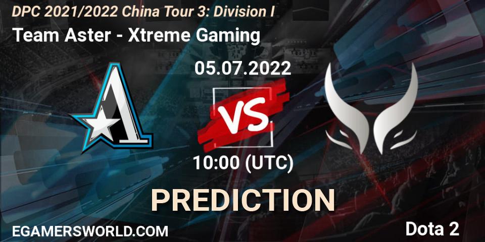 Team Aster - Xtreme Gaming: Maç tahminleri. 05.07.22, Dota 2, DPC 2021/2022 China Tour 3: Division I