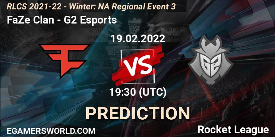 FaZe Clan - G2 Esports: Maç tahminleri. 19.02.2022 at 19:15, Rocket League, RLCS 2021-22 - Winter: NA Regional Event 3