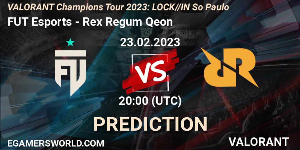 FUT Esports - Rex Regum Qeon: Maç tahminleri. 23.02.23, VALORANT, VALORANT Champions Tour 2023: LOCK//IN São Paulo