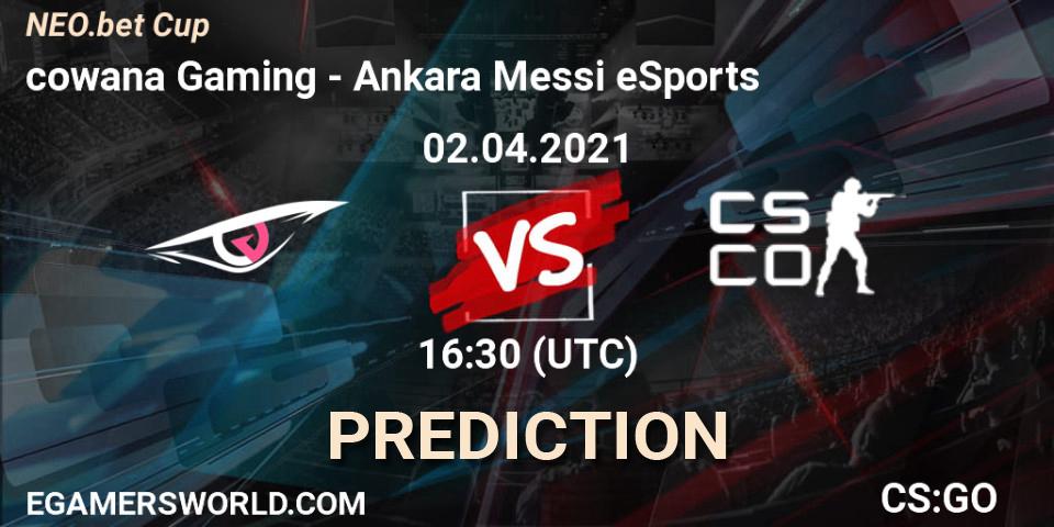 cowana Gaming - Ankara Messi eSports: Maç tahminleri. 02.04.2021 at 16:30, Counter-Strike (CS2), NEO.bet Cup