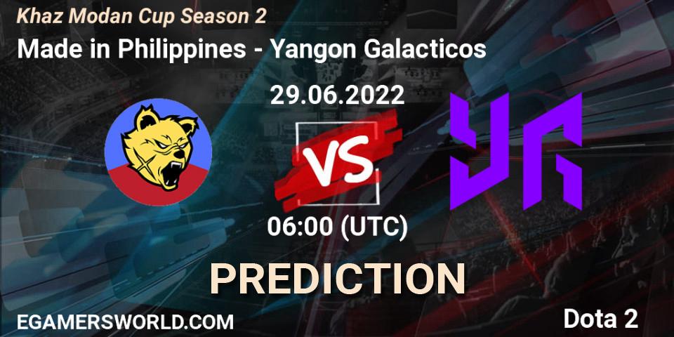 Made in Philippines - Yangon Galacticos: Maç tahminleri. 29.06.2022 at 06:02, Dota 2, Khaz Modan Cup Season 2