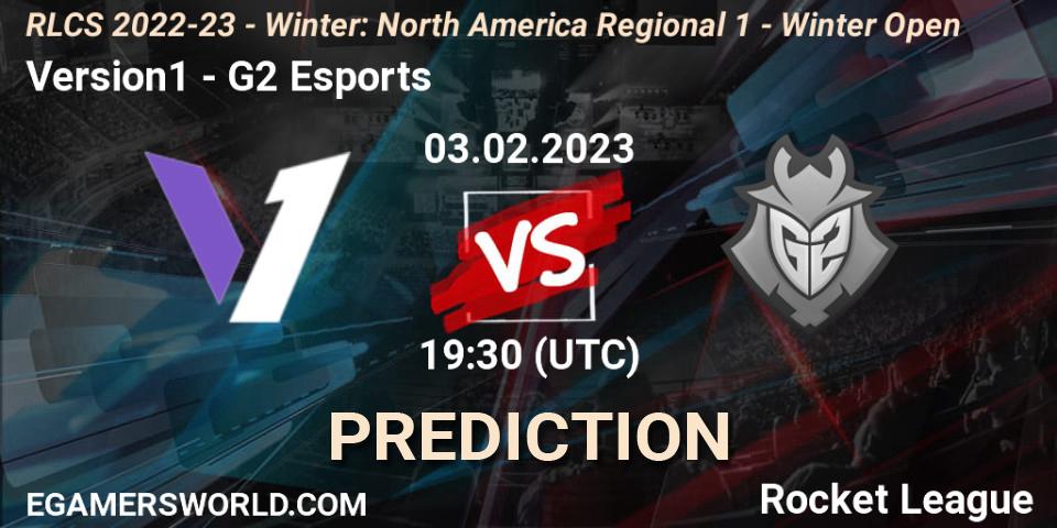 Version1 - G2 Esports: Maç tahminleri. 03.02.2023 at 19:30, Rocket League, RLCS 2022-23 - Winter: North America Regional 1 - Winter Open