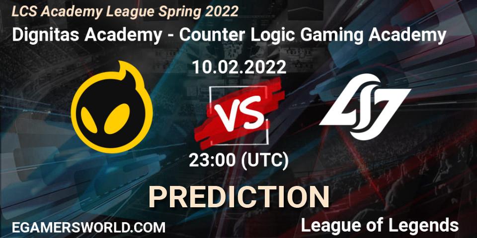 Dignitas Academy - Counter Logic Gaming Academy: Maç tahminleri. 10.02.2022 at 23:00, LoL, LCS Academy League Spring 2022